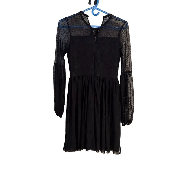 Disney Snow White Black Lace Swing Dress M Polka Dot Party Long Sleeve - Picture 5 of 11